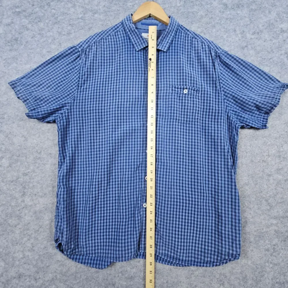 Tommy Bahama Jeans Island Crafted Men's Shirt Size XL Button Up Blue Checks SNAG